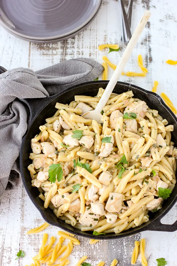 Chicken Piccata Pasta Toss, a Family Favorite - Lisa's Dinnertime Dish