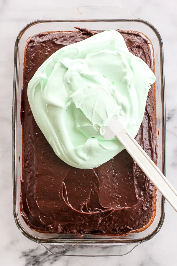 Process photo of Chocolate Creme de Menthe Cake