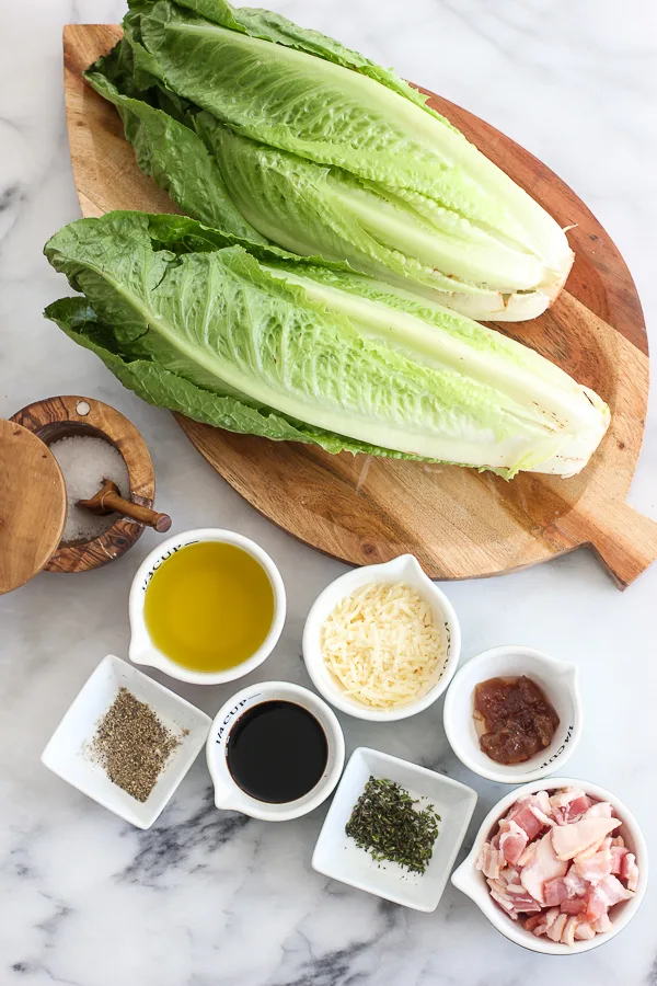 Showing the ingredients needed to make the salad.