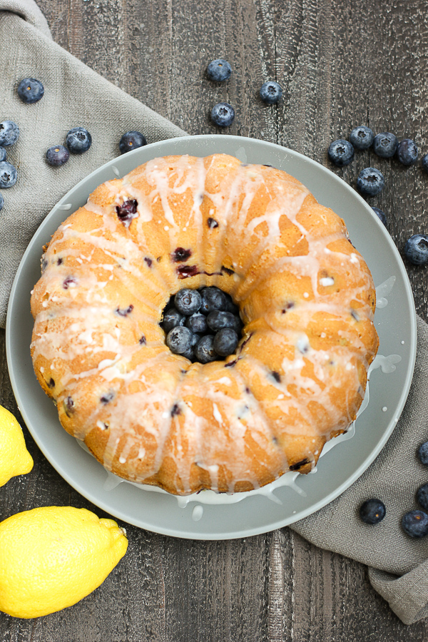 Blueberry Bundt Cake Recipe - with Lemon Powdered Sugar