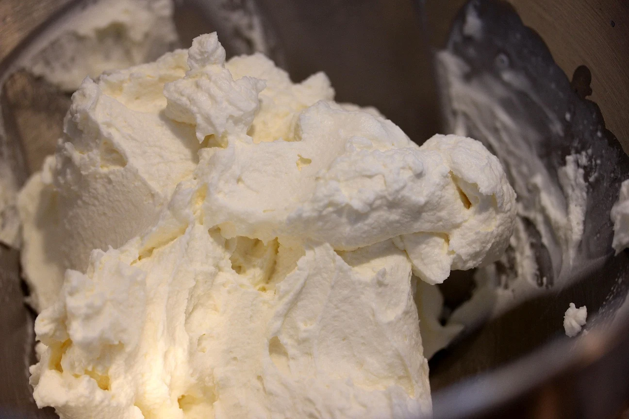 Cream filling after whipping in all the ingredients