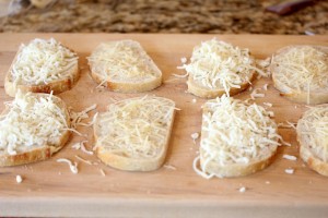 cheese sprinkled on the sandwiches before grilling