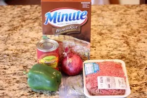 Ingredients needed for 20 minute Spanish rice