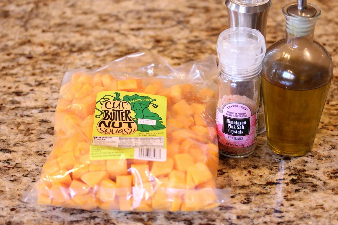 Ingredients for the roasted butternut squash