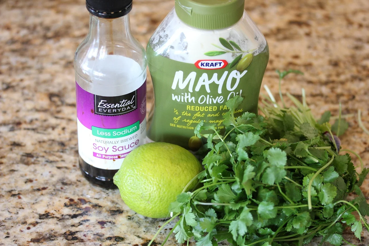Ingredients needed to make cilantro mayonnaise