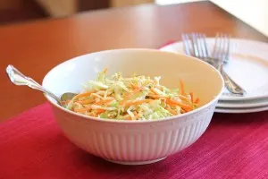 coleslaw in a serving bowl