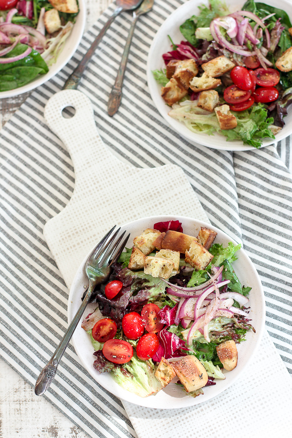 Overhead photo of plated salad