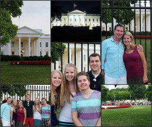 photo collage in front of the white house