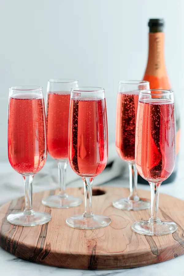 Cranberry-Raspberry Champagne Cocktail
