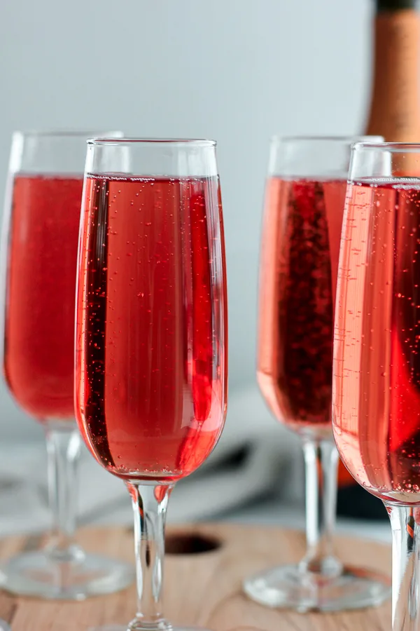 Cranberry-Raspberry Champagne Cocktails