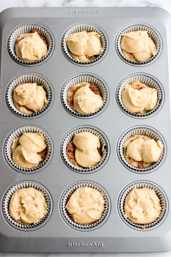 Cinnamon Roll Muffins {Dairy Free Option} ready for the oven