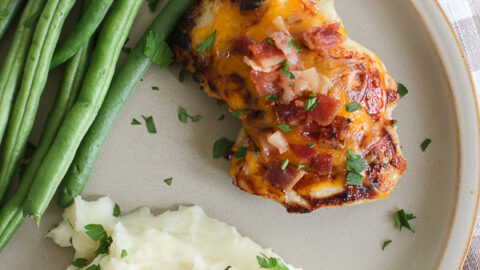 Cheddar Cheese Ranch Chicken Thighs with Bacon