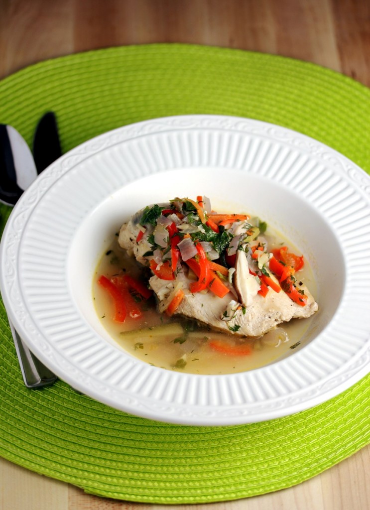 Poached Chicken and Vegetables Lisa's Dinnertime Dish