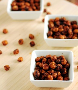 Smoky Roasted Chickpeas in small dishes