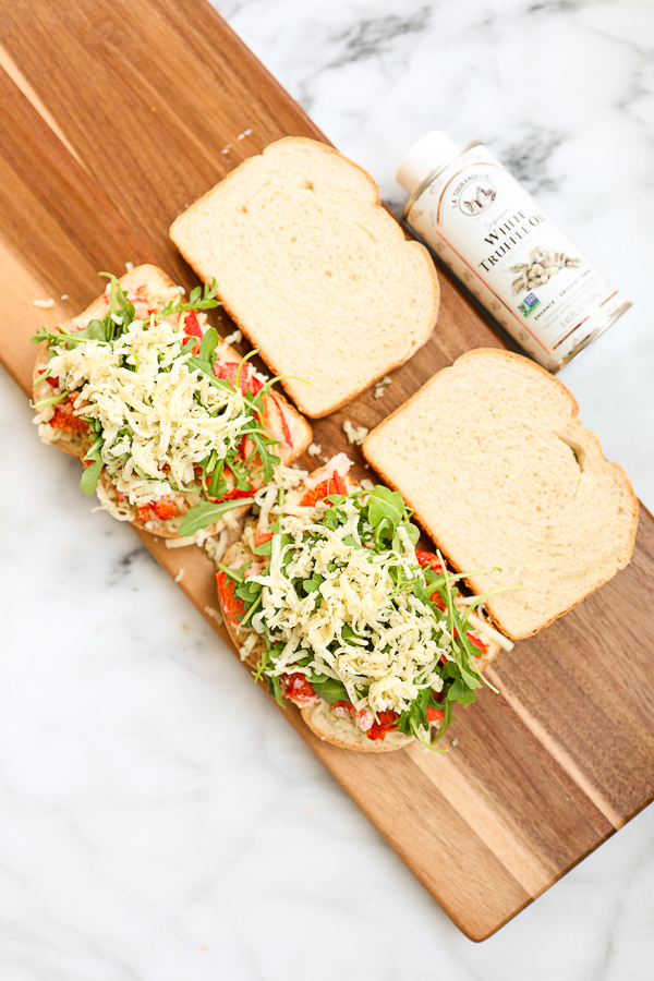 Showing the filling in the sandwich
