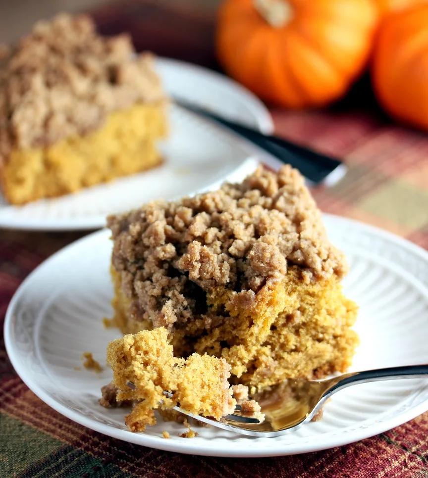 If you're looking for a great breakfast or brunch cake for the holidays, look no further. This pumpkin crumb cake is seriously amazing.