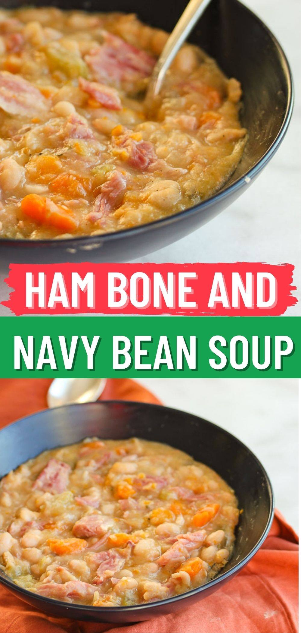 Slow Cooker Ham Bone and Navy Bean Soup - Lisa's Dinnertime Dish