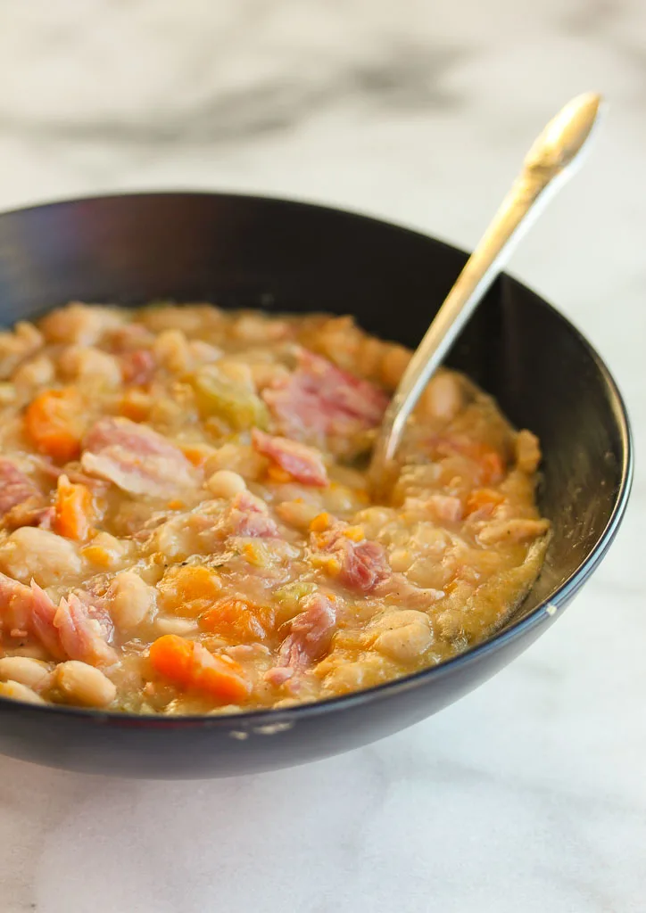 Slow Cooker Ham Bone and Navy Bean Soup