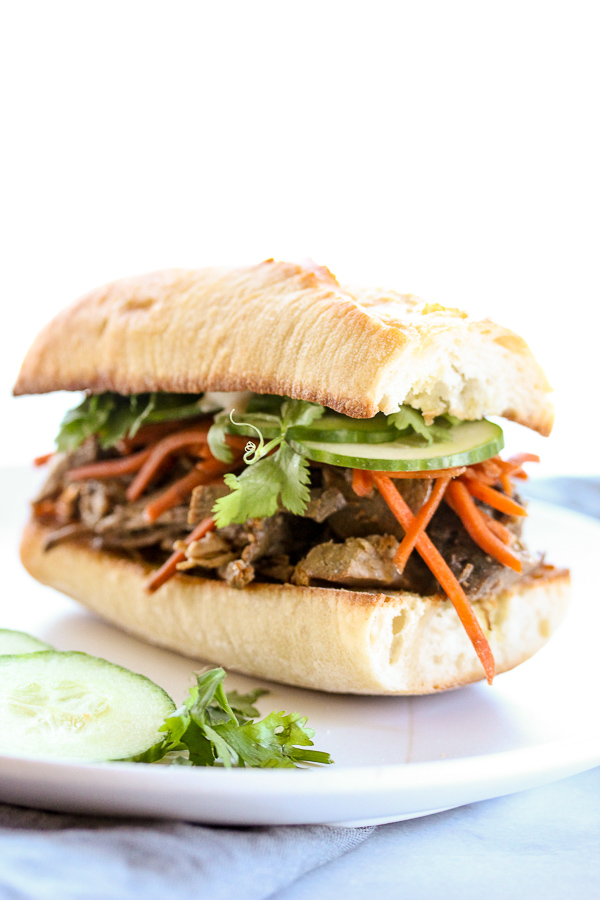 Banh Mi Inspired Slow Cooker Steak Sandwiches