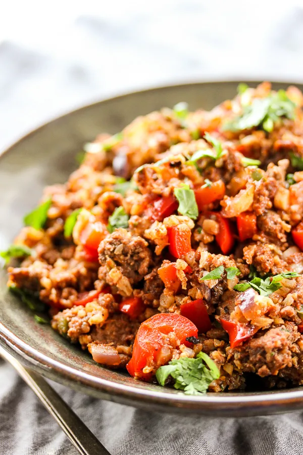 Weeknight Spanish Cauliflower Rice - Lisa's Dinnertime Dish