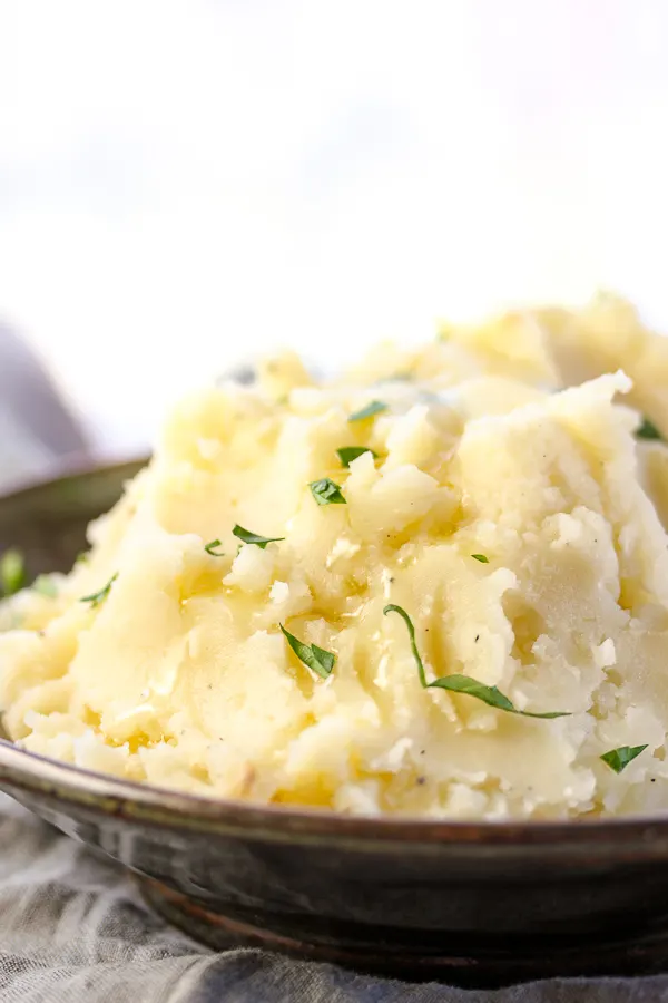 Ultimate Roasted Garlic Mashed Potatoes in a bowl