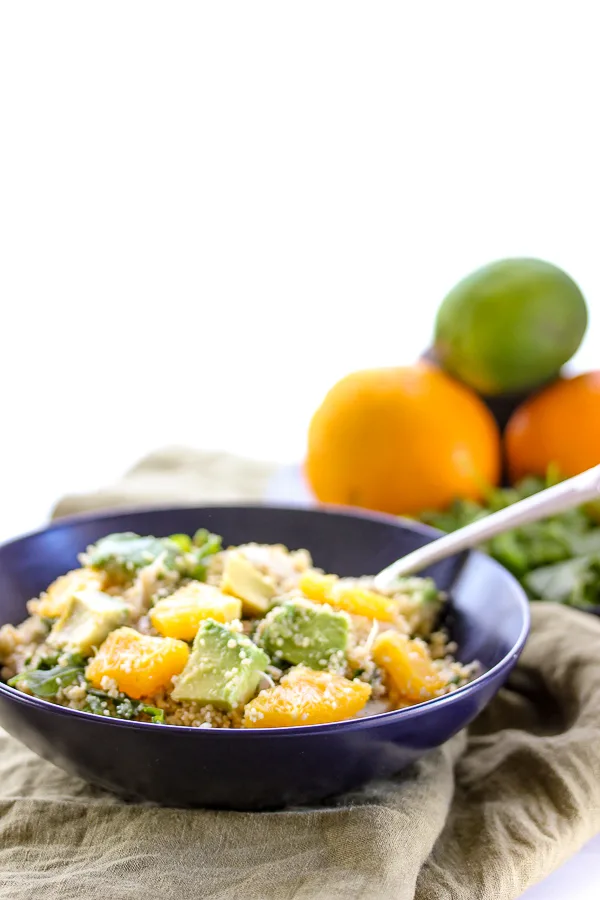 Warm Chicken Citrus Couscous Salad is a healthy, flavorful meal that's on the table in under 30 minutes, making it perfect for busy weeknights. | lisasdinnertimedish.com