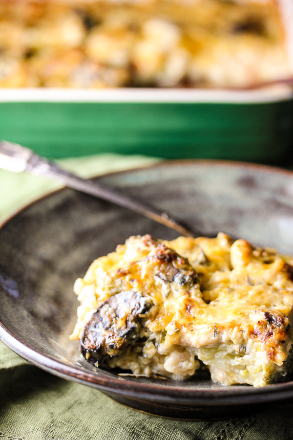Cheesy Broccoli Chicken Cauliflower Rice Casserole is a low carb dish that's packed with healthy veggies and  creamy, cheesy, comfort food goodness.