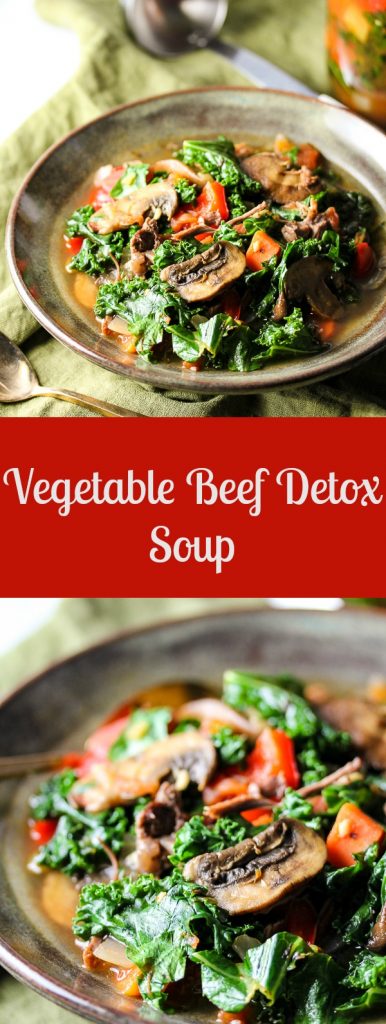 A homemade stock along with a variety of nutrition packed vegetables make this Vegetable Beef Detox Soup a delicious bowl of goodness.