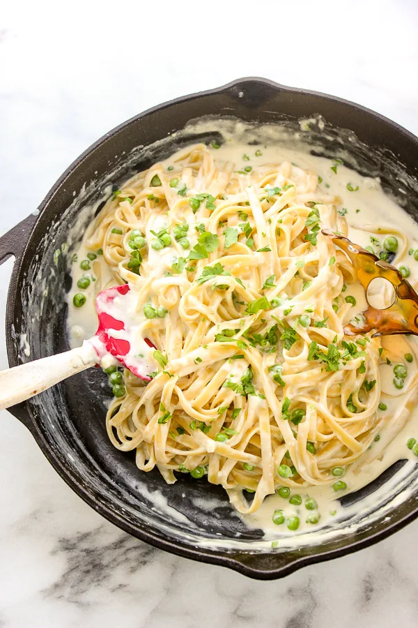 With some easy swaps, skinny fettuccine alfredo is still full of creamy, garlicky, cheesy flavor but without all of the calories of a traditional alfredo sauce.