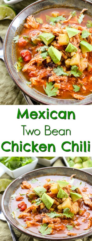 Mexican two bean chicken chili is an incredibly quick and easy meal with amazing flavor that your whole family will love.