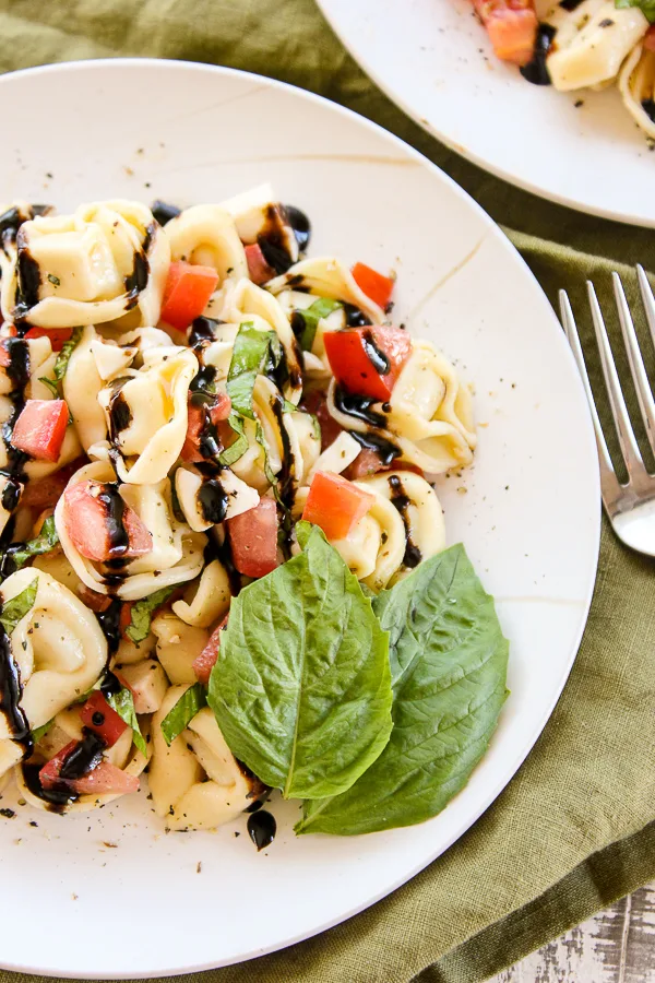 This Tortellini Caprese Salad is sure to become your favorite summer salad.  It takes less than 30 minutes to prepare and tastes absolutely amazing.