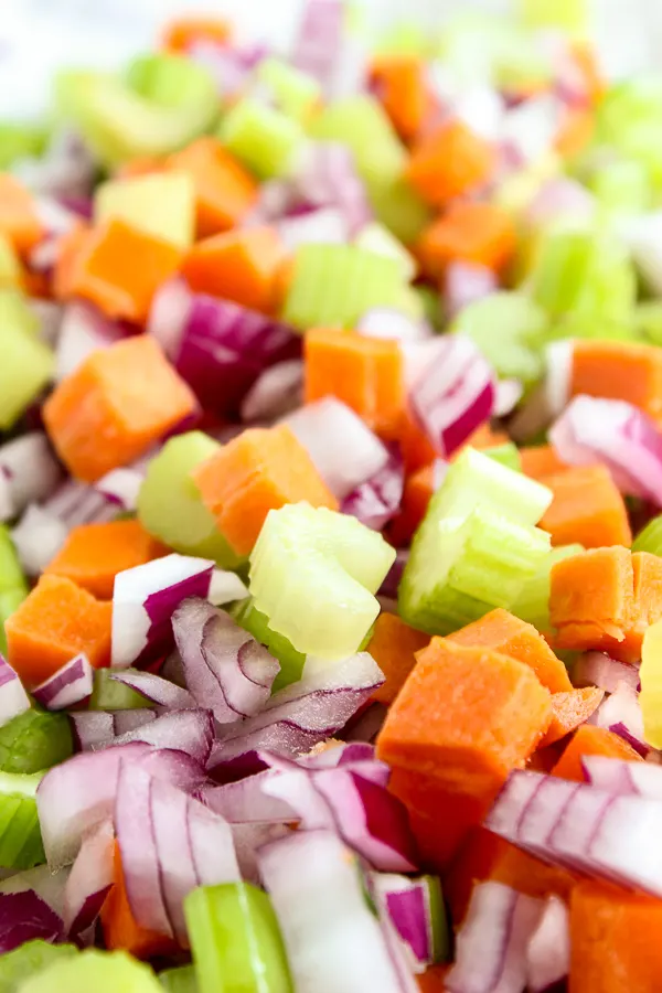 Veggies chopped and ready for the soup