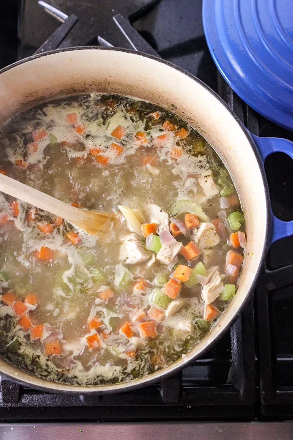 Process photo of Soup cooking in the pot