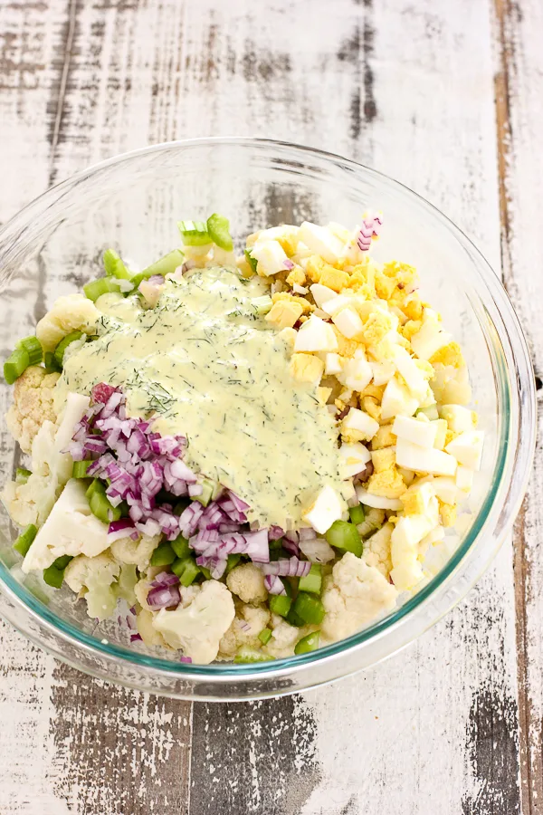 Cauliflower Dill No Potato Salad - Lisa's Dinnertime Dish