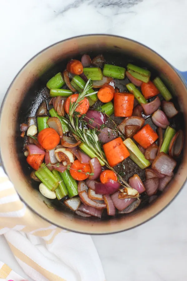 Sautéing the vegetables