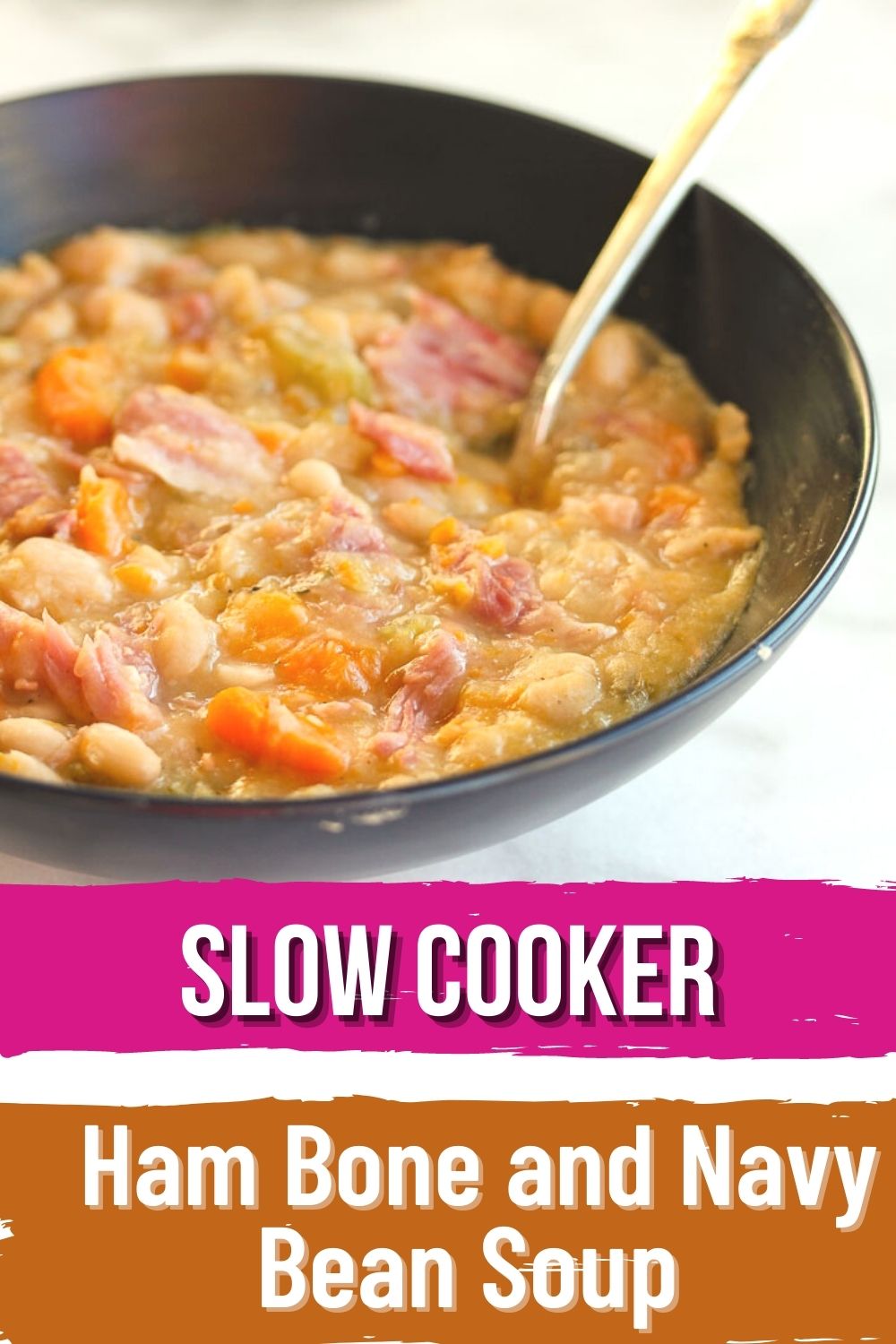 Slow Cooker Ham Bone And Navy Bean Soup - Lisa's Dinnertime Dish