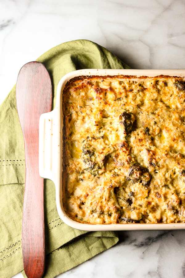 Cheesy Broccoli Chicken Cauliflower Rice Casserole