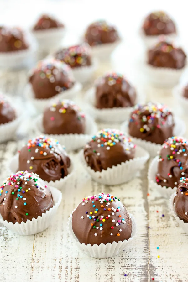 Peanut Butter Chocolate Dipped Cookie Dough Truffles