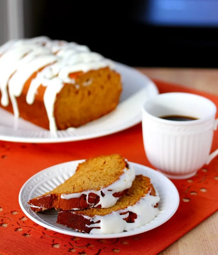 Soft and Moist Pumpkin Bread With Cream Cheese Glaze