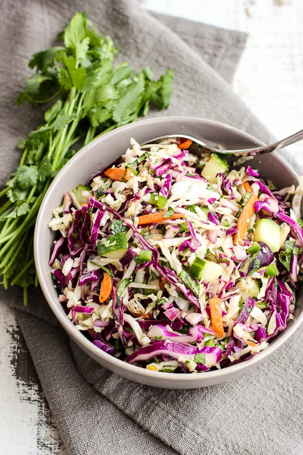 Finished spicy thai basil slaw