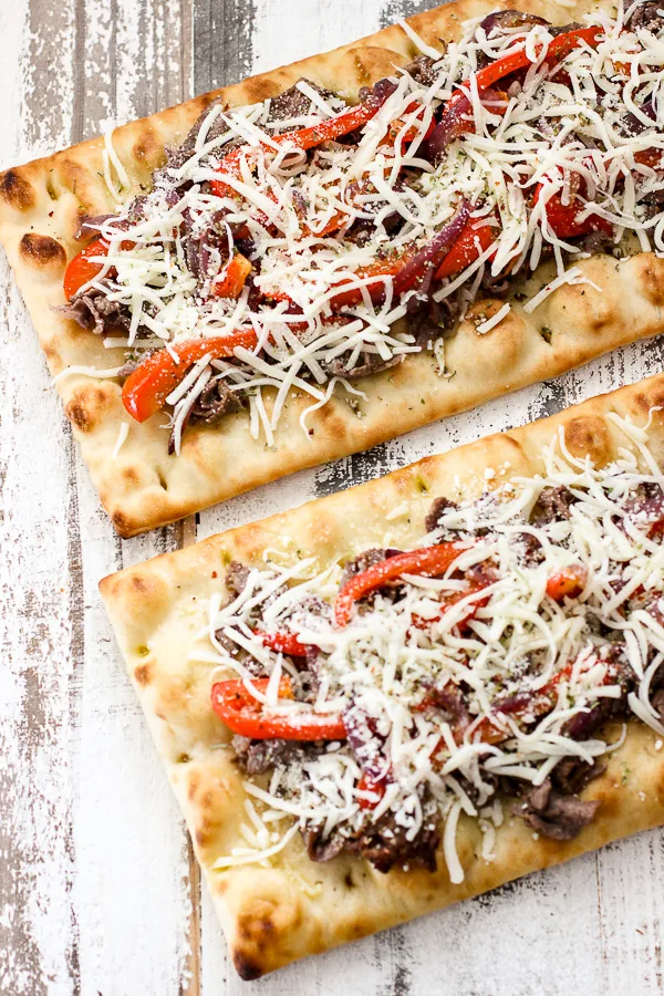 Philly Cheesesteak Flatbread Recipe Lisa's Dinnertime Dish