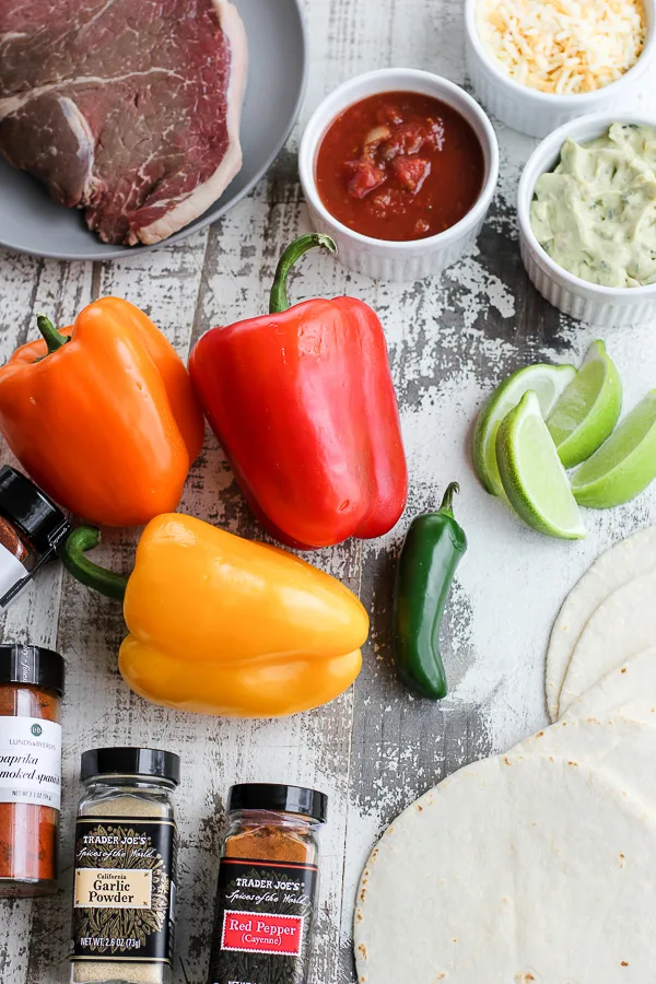 Photo of ingredients used to make the fajitas