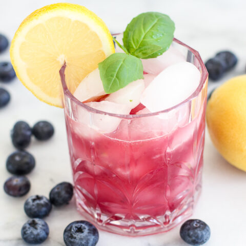 Blueberry Basil Bourbon Smash Recipe